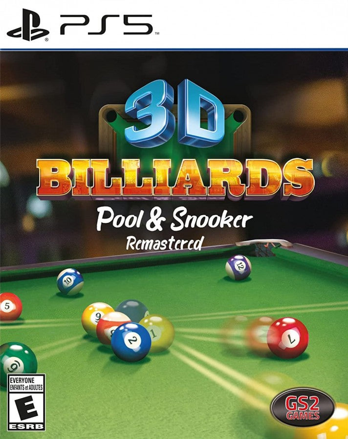 3D Billiards: Pool & Snooker Remastered cover art for PlayStation 5 (PS5) video game