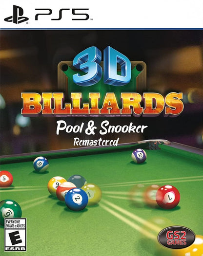 3D Billiards: Pool & Snooker Remastered cover art for PlayStation 5 (PS5) video game