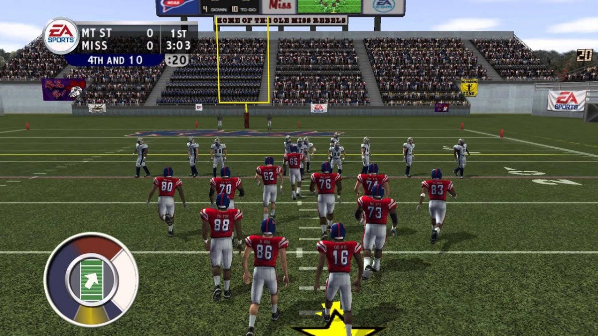 NCAA Football 2004 GameCube inspired design featuring college football sports simulation aesthetic authentic stadium atmosphere legendary university teams intense gridiron action dynasty mode gameplay competitive championship tradition nostalgic Nintendo presentation gameplay