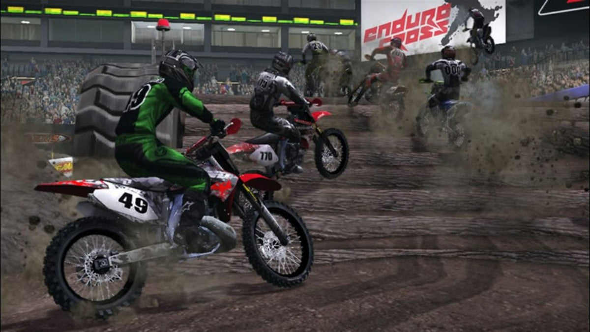 MX vs ATV Untamed Platinum Hits Xbox 360 off-road racing video game X-Cross tournament bringing together eight racing series monster trucks trophy trucks ORV sport vehicles professional riders Ricky Carmichael Chad Reed Rhythm Racing physics engine power slides whips scrubs massive outdoor environments customization online multiplayer competition gameplay screenshot
