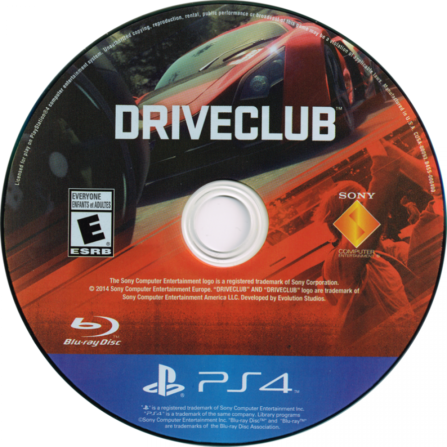 DRIVECLUB – PlayStation 4 (PS4) video game disc, racing simulator by Evolution Studios