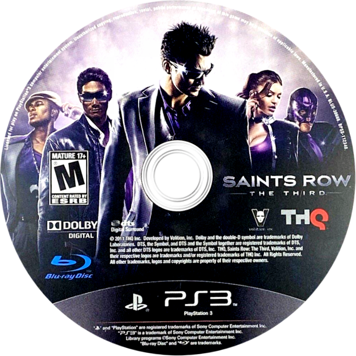 Saints Row: The Third disc art for PlayStation 3 (PS3) video game