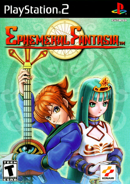 Ephemeral Fantasia cover art for PlayStation 2 (PS2) fantasy role-playing adventure video game