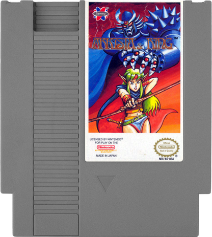 Arkista's Ring Nintendo Entertainment System NES for retro video game enthusiasts featuring fantasy action adventure gameplay magical bow combat cooperative two player mode dungeon exploration enemy battles classic 8 bit gaming and collectible gaming appeal cartridge