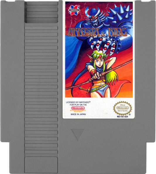 Arkista's Ring Nintendo Entertainment System NES for retro video game enthusiasts featuring fantasy action adventure gameplay magical bow combat cooperative two player mode dungeon exploration enemy battles classic 8 bit gaming and collectible gaming appeal cartridge