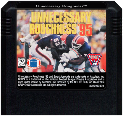 Unnecessary Roughness 95 cartridge for Sega Genesis GEN video game