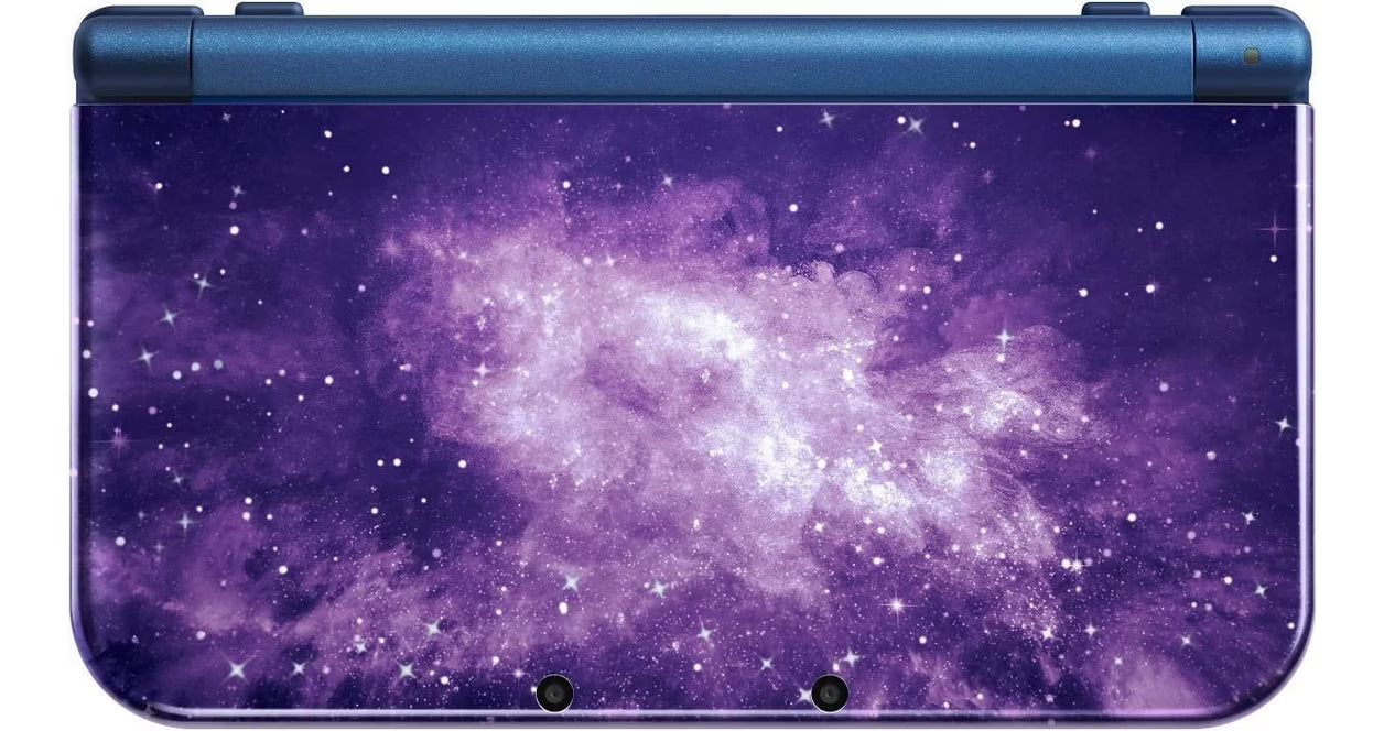 Nintendo New 3DS XL System 3DS XL Galaxy for handheld gaming fans featuring large dual screens stereoscopic 3D display enhanced processing power C Stick built in amiibo support Galaxy themed design portable Nintendo gaming and scratch and scuff cosmetic condition collectible gaming appeal Top