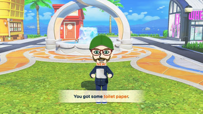 TomoDachi Life: Living the Dream for Nintendo Switch (NS) featuring a quirky life sim where you create Mii characters build relationships and watch unpredictable island style interactions unfold; customize outfits voices and personalities then enjoy mini games events and hilarious social drama as your cast lives out their dream life on Switch gameplay screenshot