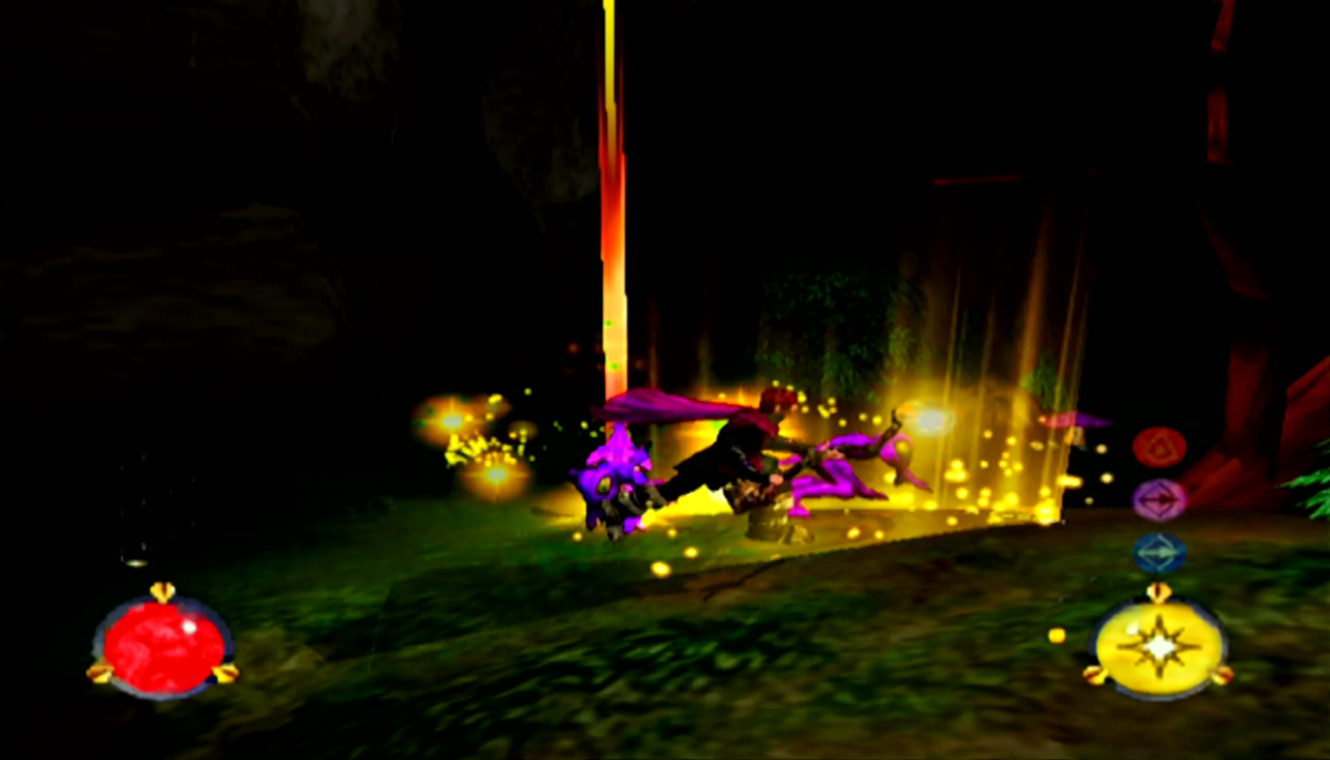 Nightcaster II Defeat the Darkness Xbox game featuring action RPG gameplay, cooperative spellcasting combat, and dark fantasy dungeon exploration gameplay