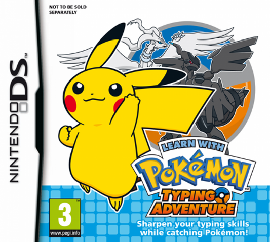 Learn with Pokémon Typing Adventure Nintendo DS import game no keyboard featuring educational typing gameplay with Pokémon characters front cover