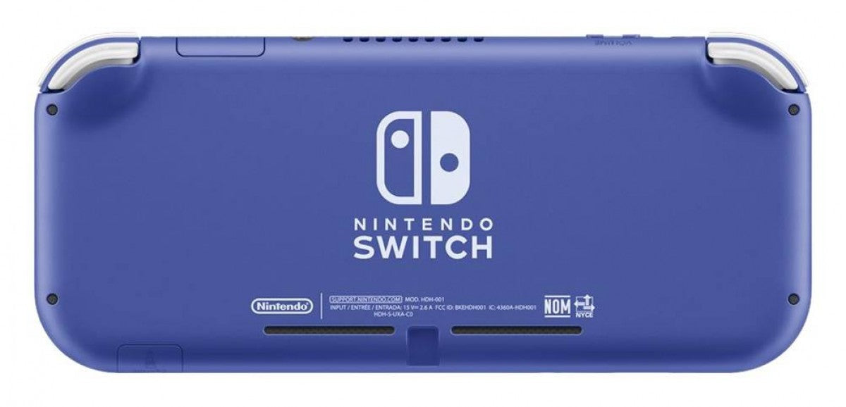 Nintendo Switch Lite Blue handheld console portable gaming system blue color Nintendo Switch Lite hardware compact design built in controls digital and cartridge games WiFi gaming device Nintendo handheld console back