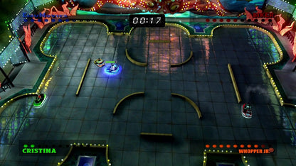 Big Bumpin' gameplay for Xbox 360 (X360) party bumper car video game