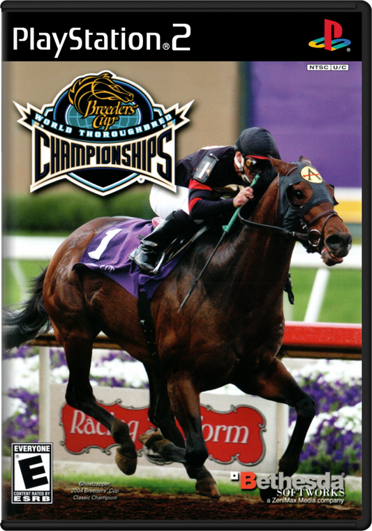 Breeders' Cup World Thoroughbred Championships for PlayStation 2 with professional horse racing simulation theme cover art