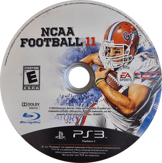 NCAA Football 11 for PlayStation 3 (PS3) at Gamers INC, featuring an authentic college football experience with a revamped ESPN-style presentation, dynamic lighting, and explosive new locomotion mechanics for smooth and realistic player movement on the field disc