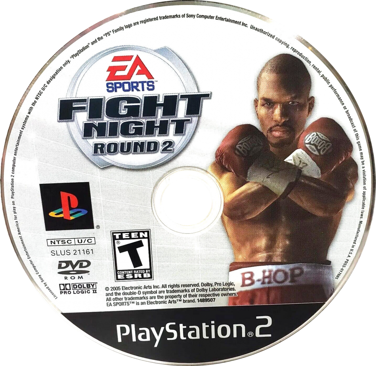 Fight Night Round 2 PS2 Sony PlayStation 2 boxing sports game EA Sports realistic boxing simulation career mode fighter creation punch control system knockout matches heavyweight boxing gameplay retro gaming PlayStation 2 software video game title disc