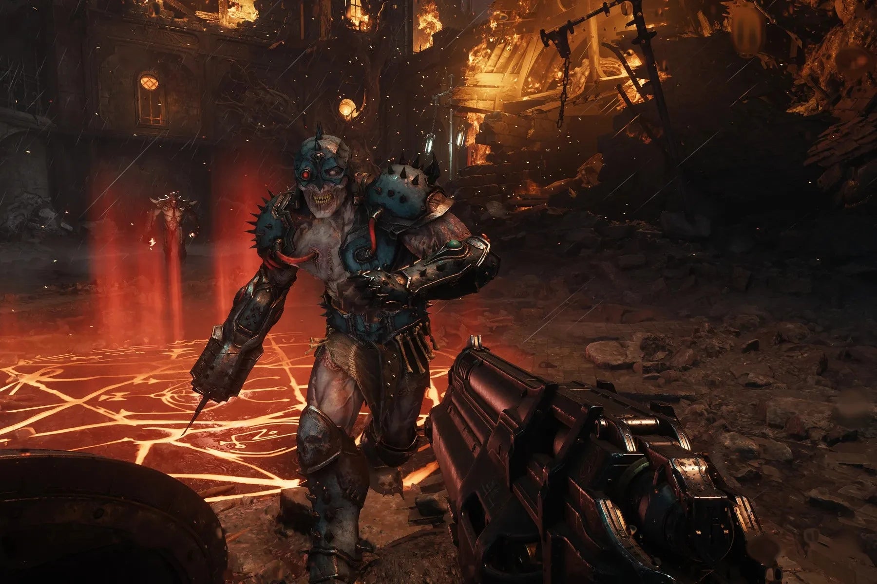 DOOM The Dark Ages PlayStation 5 PS5 for first person shooter video game fans featuring brutal demon combat medieval dark fantasy environments powerful weapons heavy armor shield combat chainsaw action intense boss battles cinematic campaign missions and fast paced demon slaying gameplay collectible gaming appeal gameplay
