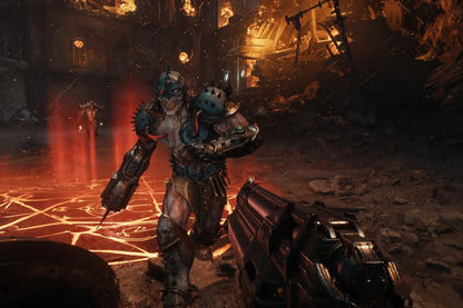 DOOM The Dark Ages PlayStation 5 PS5 for first person shooter video game fans featuring brutal demon combat medieval dark fantasy environments powerful weapons heavy armor shield combat chainsaw action intense boss battles cinematic campaign missions and fast paced demon slaying gameplay collectible gaming appeal gameplay