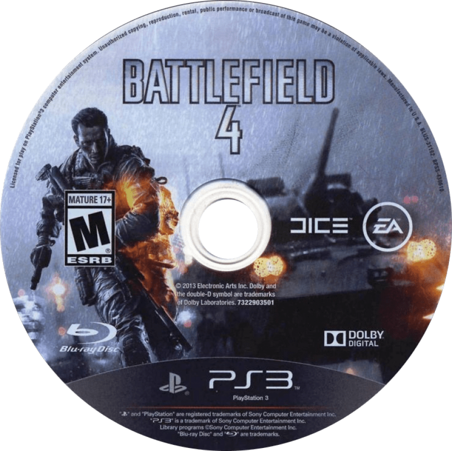 Battlefield 4 disc for PlayStation 3 (PS3) video game