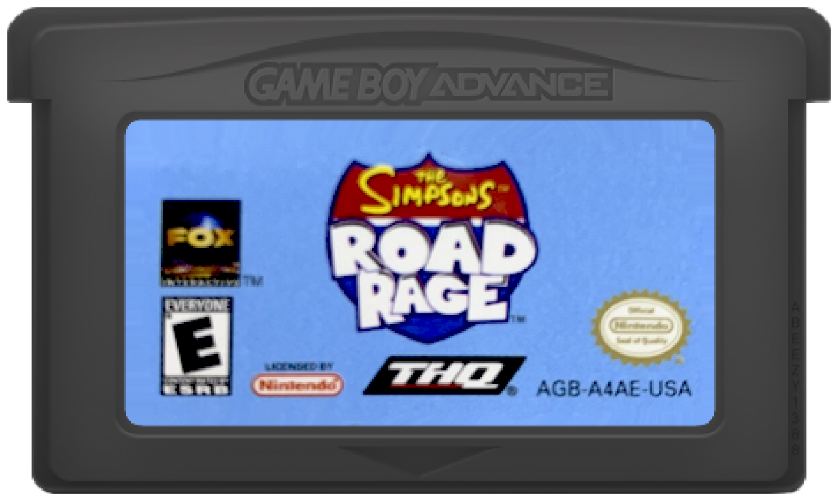 The Simpsons Road Rage Game Boy Advance GBA for retro video game enthusiasts featuring arcade driving gameplay Springfield themed taxi style missions cartoon inspired characters fast paced vehicle challenges pick up and drop off objectives handheld racing action and collectible gaming appeal cartridge 