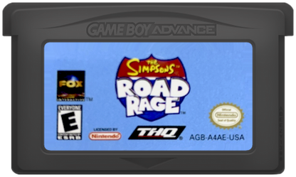 The Simpsons Road Rage Game Boy Advance GBA for retro video game enthusiasts featuring arcade driving gameplay Springfield themed taxi style missions cartoon inspired characters fast paced vehicle challenges pick up and drop off objectives handheld racing action and collectible gaming appeal cartridge 