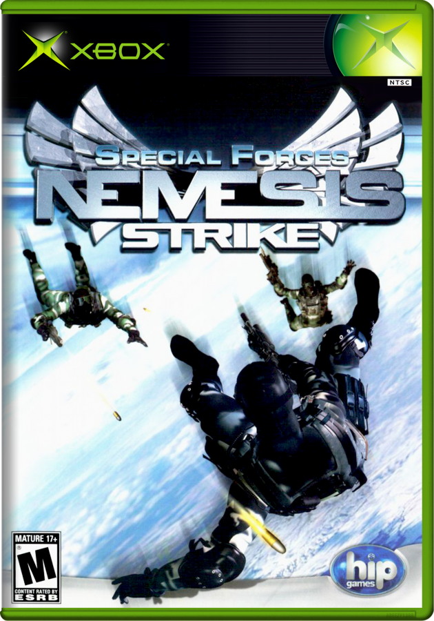 Special Forces Nemesis Strike for Xbox (Xbox), cover art action shooter video game.