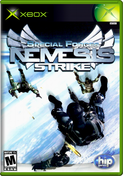 Special Forces Nemesis Strike for Xbox (Xbox), cover art action shooter video game.