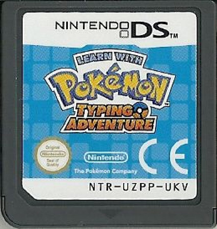 Learn with Pokémon Typing Adventure Nintendo DS import game no keyboard featuring educational typing gameplay with Pokémon characters cartridge