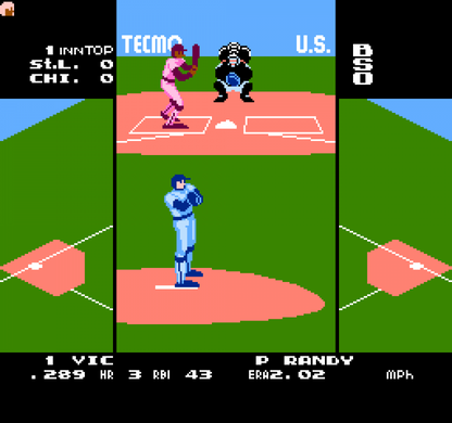 Tecmo Baseball gameplay image for Nintendo Entertainment System (NES) retro video game
