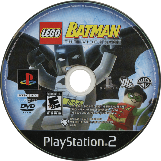 LEGO Batman: The Videogame disc art for Playstation 2 (PS2) video game