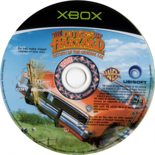 The Dukes of Hazzard: Return of the General Lee disc for Xbox (XBOX) video game