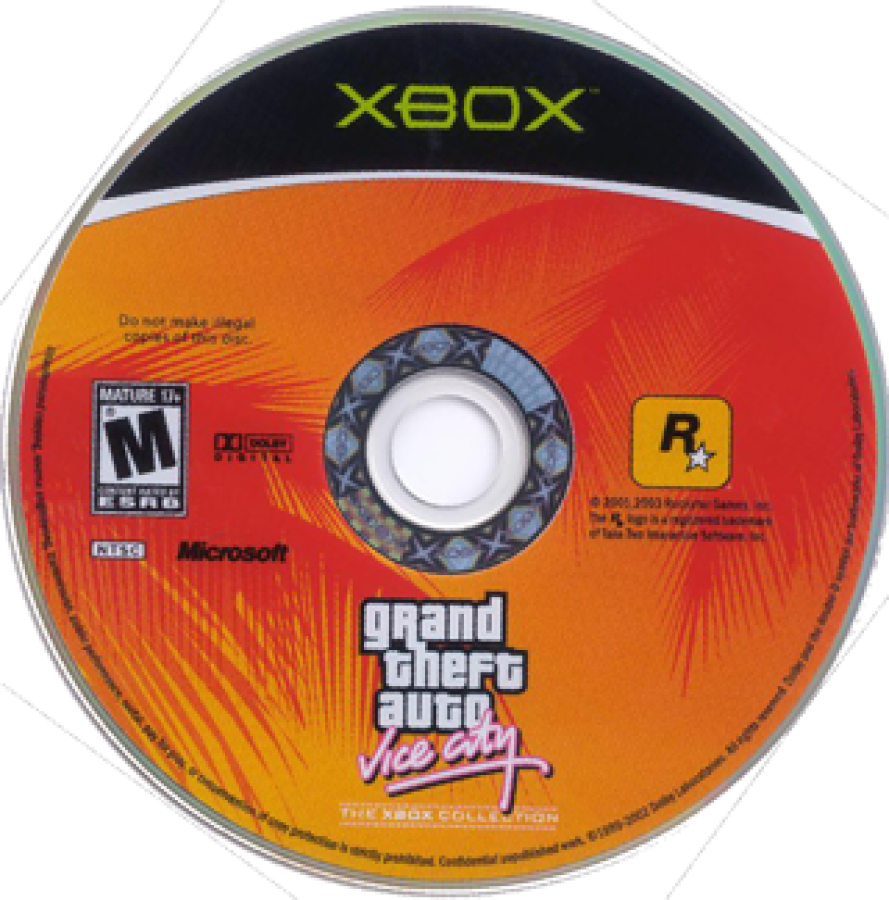 Grand Theft Auto: Vice City disc for Xbox (XBOX) video game