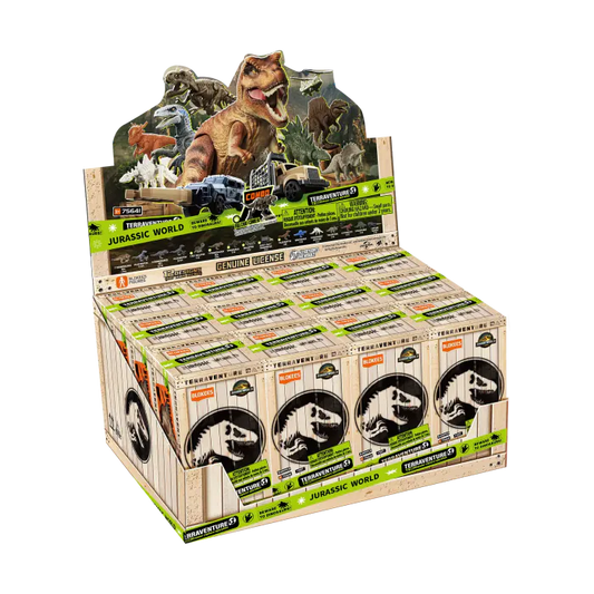 Blokees Jurassic World Terraventure Surprise Wave 1 Dinosaur Capture Operation blind box collectible series inspired design featuring buildable dinosaur adventure figures aesthetic mystery box assortment prehistoric creature encounters capture mission theme detailed miniature models Jurassic World inspired collectibles and display presentation