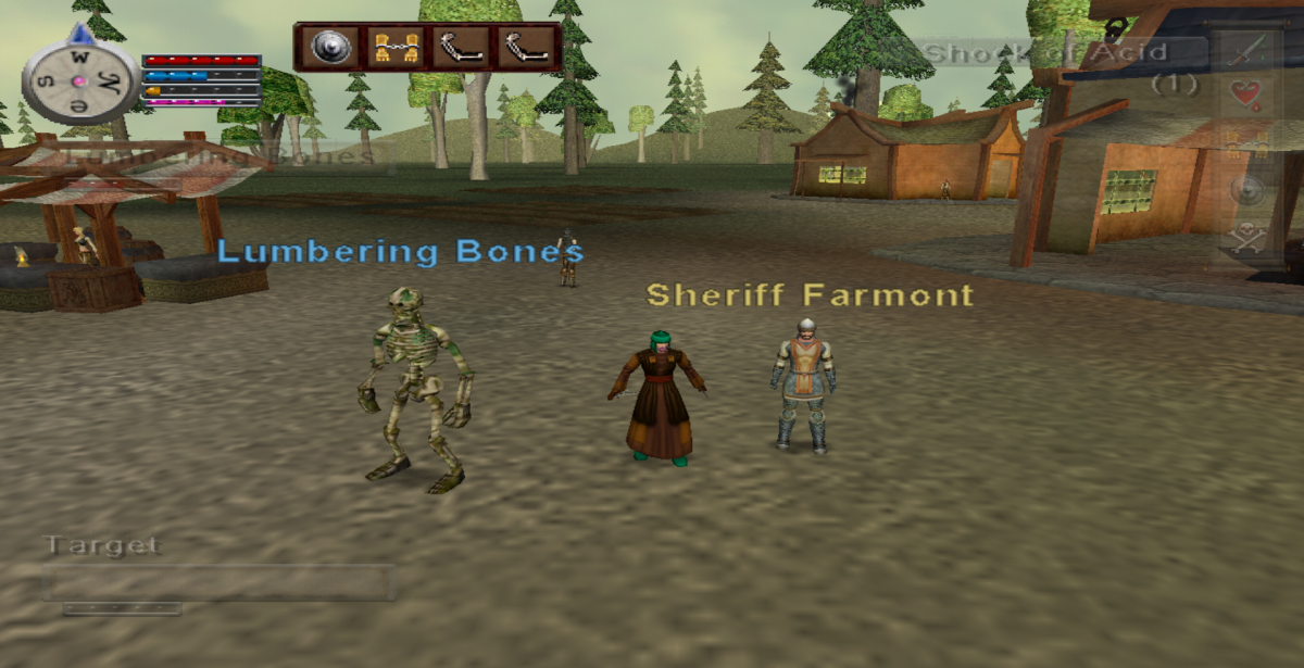 EverQuest Online Adventures: Frontiers for PlayStation 2 (PS2) featuring the console MMO expansion that adds new zones quests monsters and gear to the world of Norrath; team up with other players choose a class and explore a large online fantasy adventure built for PS2 network play gameplay screenshot