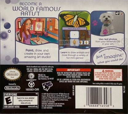 Imagine Artist back cover art for Nintendo DS (DS) video game