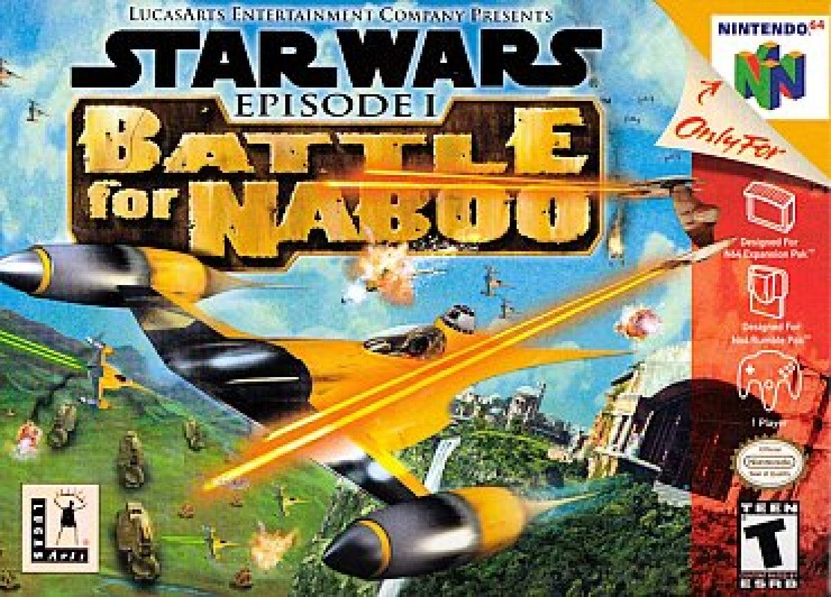 Star Wars Battle for Naboo cover art for Nintendo 64 N64 video game