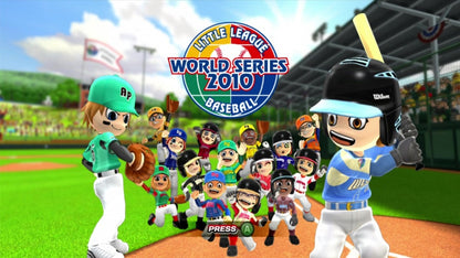 Little League World Series Baseball 2010 start screen for Xbox 360 (X360) sports baseball video game