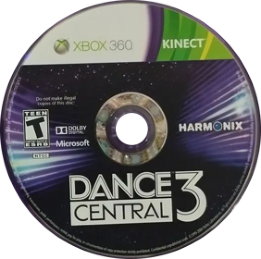 Dance Central 3 disc for Xbox 360 (X360) music rhythm dance video game