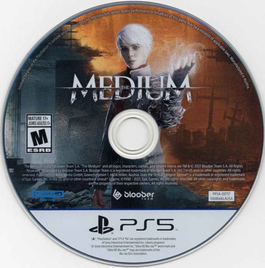 The Medium disc for PlayStation 5 (PS5) psychological horror video 