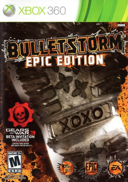 Bulletstorm Epic Edition Xbox 360 first person shooter FPS over the top action sci fi combat skillshot system combo kills People Can Fly Epic Games campaign mode multiplayer bonus content special edition Xbox 360 software video game title cover art 