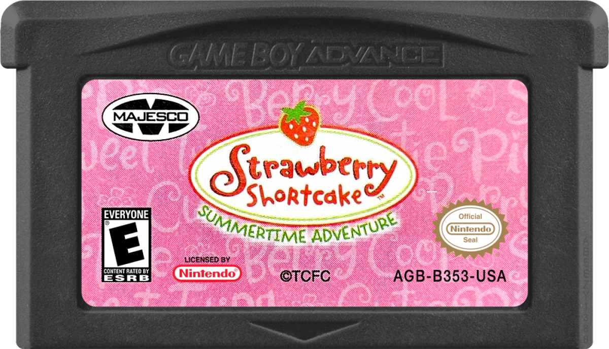 Strawberry Shortcake: Summertime Adventure cartridge art for Game Boy Advance (GBA) video game