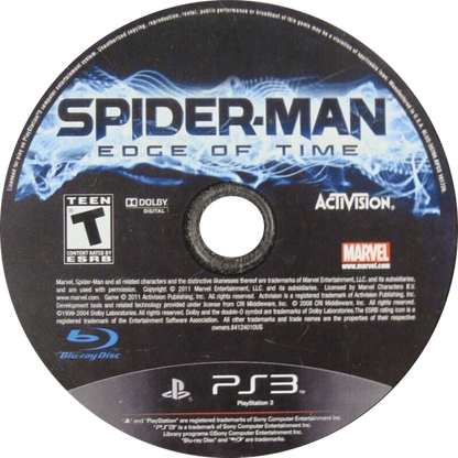 Spider-Man: Edge of Time PS3 action-adventure video game disc