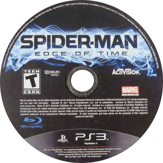 Spider-Man: Edge of Time PS3 action-adventure video game disc