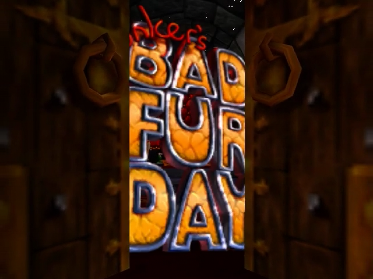 Conkers Bad Fur Day title screen for Nintendo 64 N64 video game