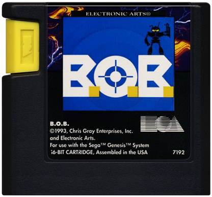 B.O.B. Sega Genesis retro video game action platformer cartridge (1993)