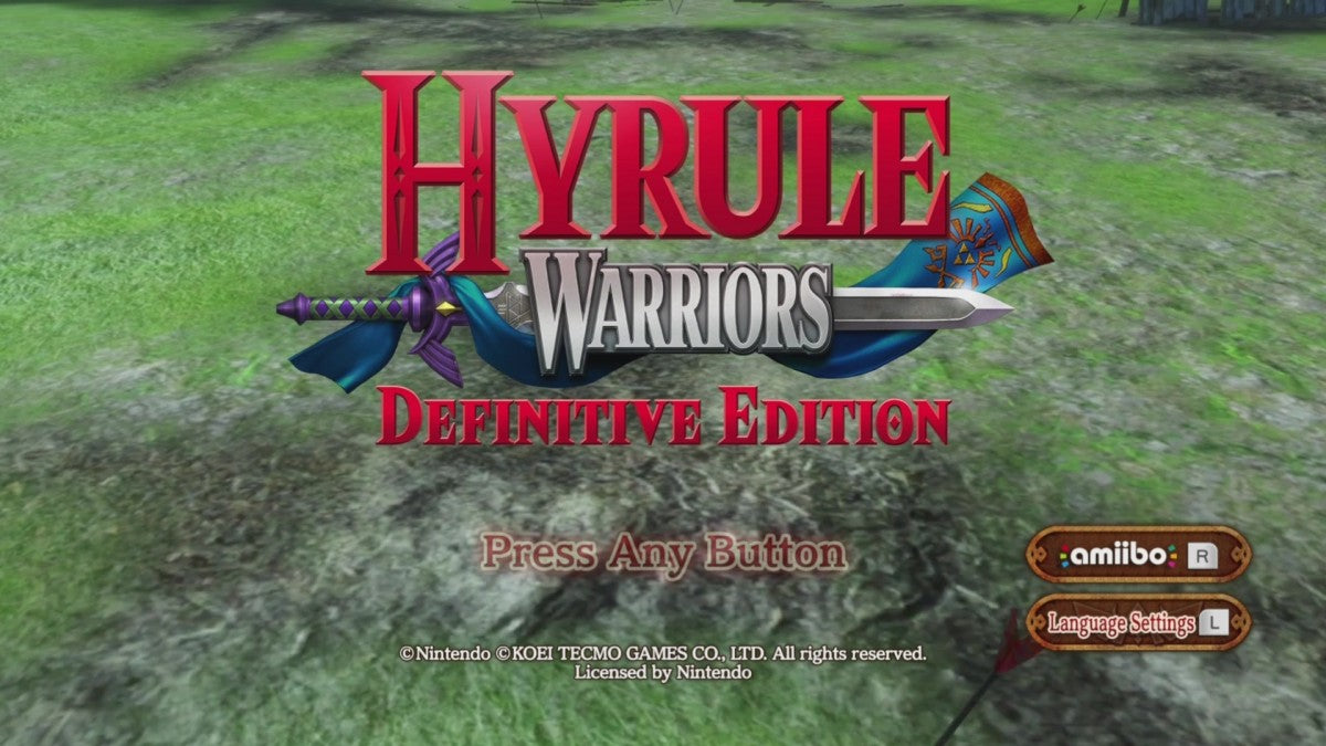 Hyrule Warriors Definitive Edition titlepage for Nintendo Switch action game