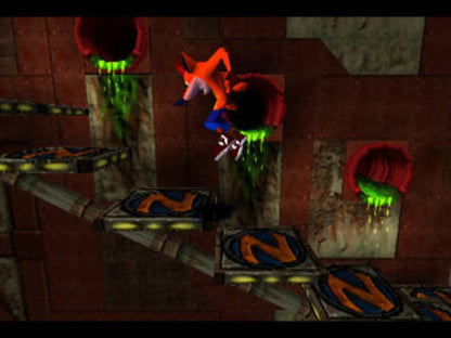 Crash Bandicoot PlayStation 1 PS1 video game, action platformer, classic mascot platforming gameplay, iconic Sony console title gameplay screenshot