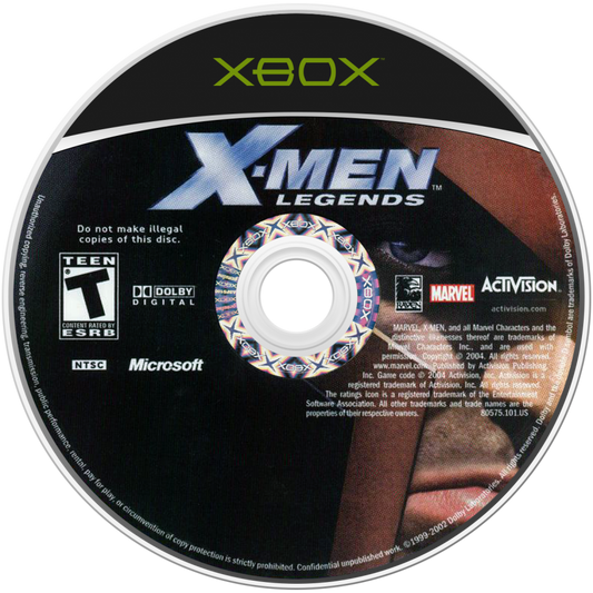 X-Men Legends Xbox XBOX for action role playing video game fans featuring Marvel superhero team based combat iconic X-Men characters character progression cooperative multiplayer mutant powers immersive comic book storyline dungeon exploration collectible gaming appeal game disc