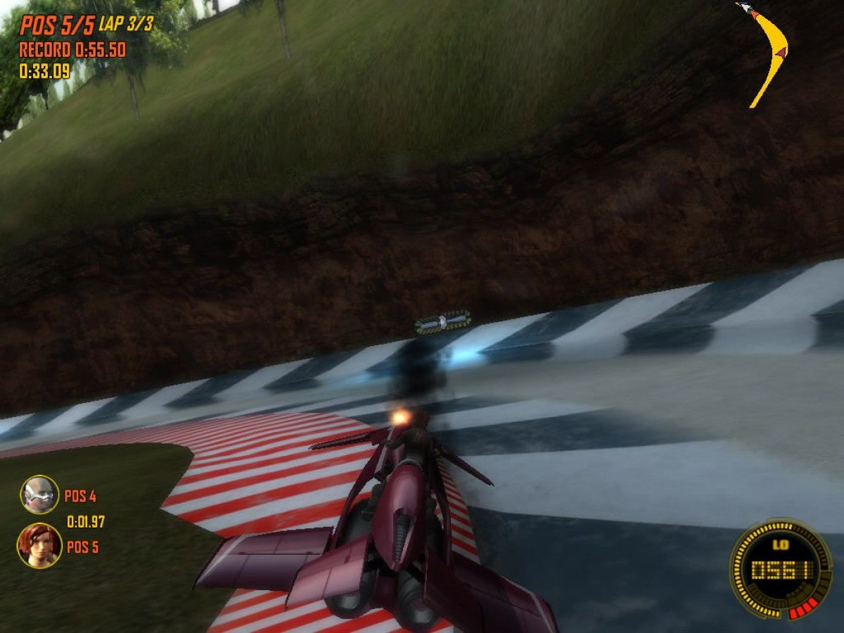 Powerdrome PlayStation 2 PS2 video game, futuristic anti-gravity racing, high-speed sci-fi tracks, arcade-style racing console title gameplay