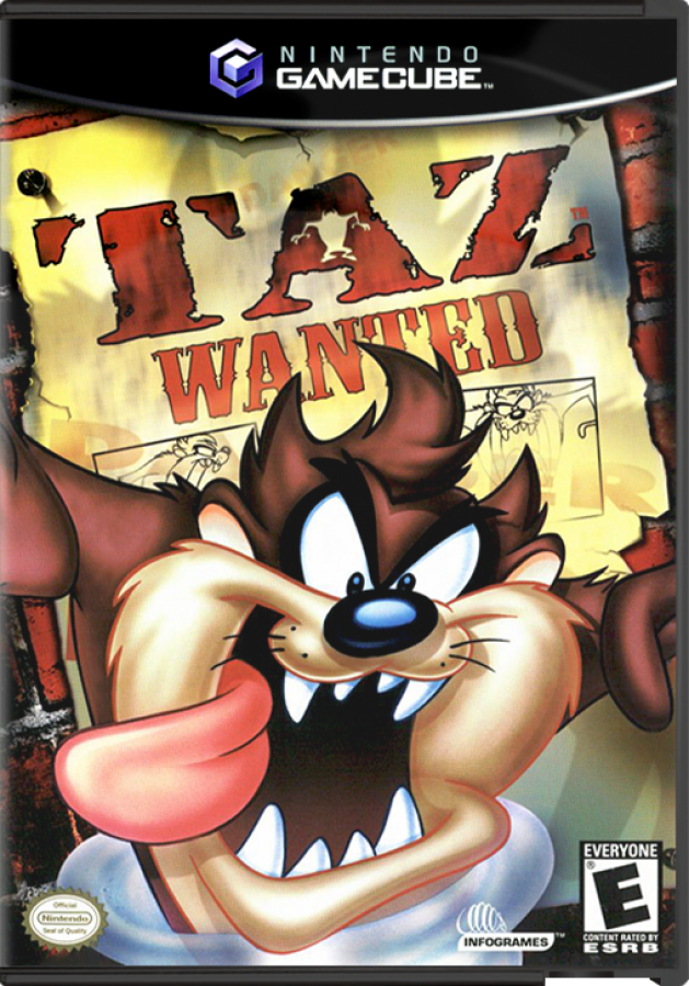 Taz Wanted for GameCube featuring platforming action and cartoon style gameplay based on Looney Tunes front cover