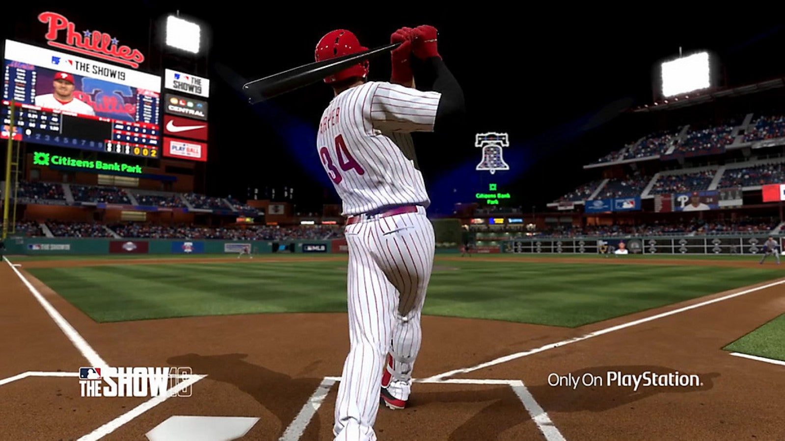 MLB 19 The Show PlayStation 4 baseball simulation with Road to the Show, franchise mode, and Diamond Dynasty, official MLB license with authentic teams and stadiums gameplay